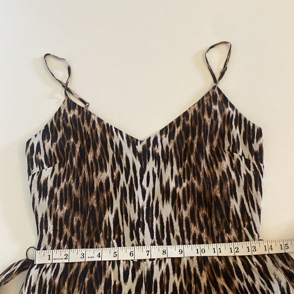 L'Agence Audra Sleeveless Leopard-Print Silk Romper Size 2 - Picture 13 of 15